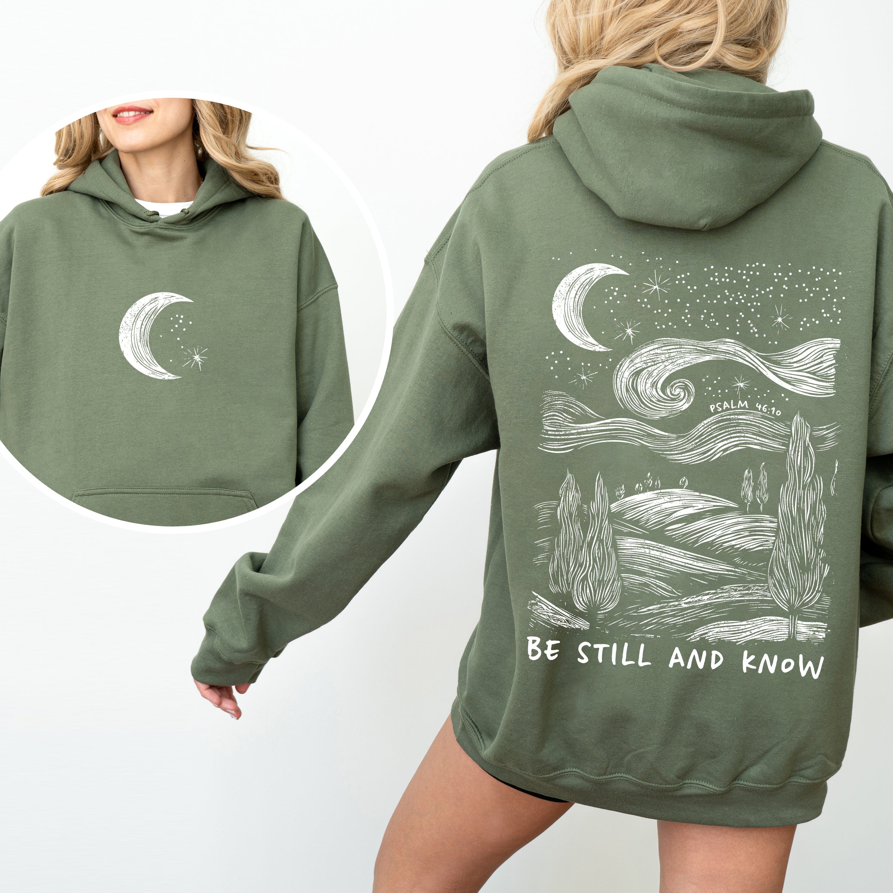 Be Still And Know, Bible, Faith, Christian, Religious Hoodie, Hooded Sweatshirt