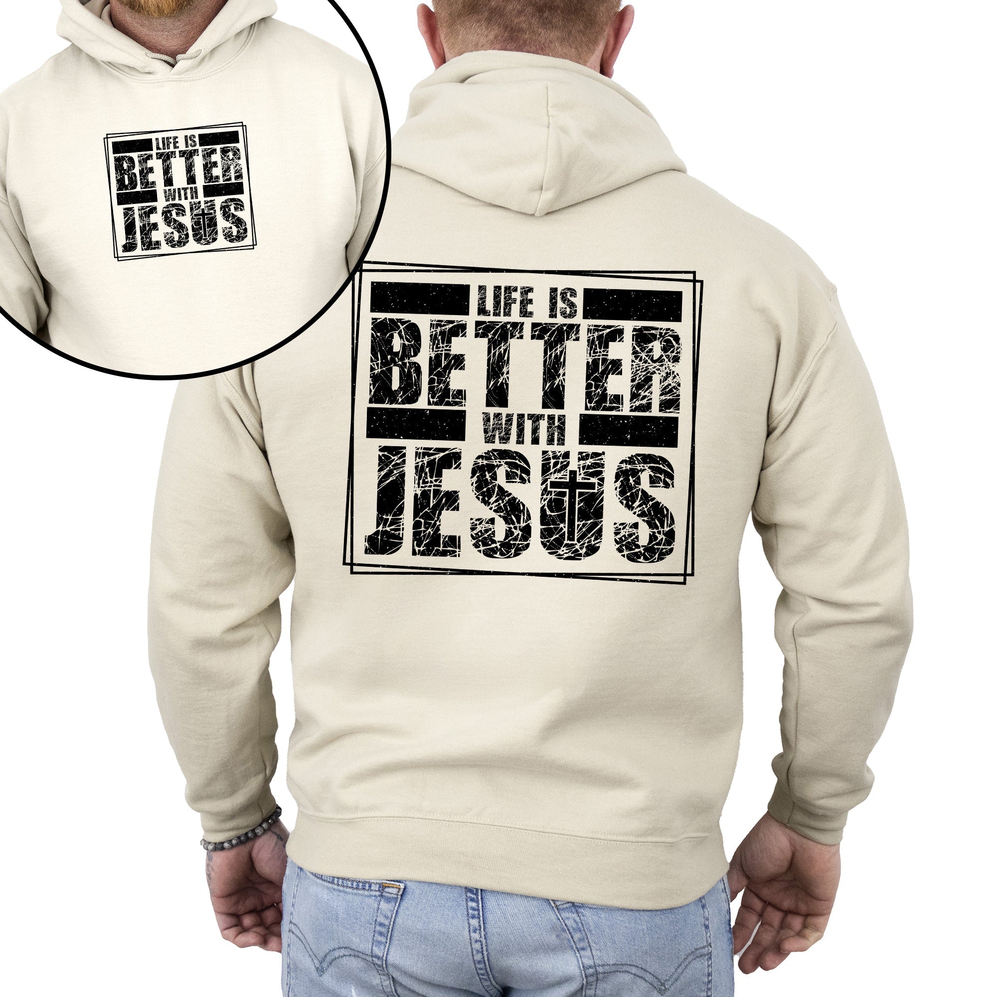 Life Is Better With Jesus, Christian, Religious, Faith, Gospel Hoodie, Hooded Sweatshirt