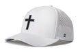 Cross Performance 5-Panel Hat  |  Black PVC Christian Flexfit® Snapback