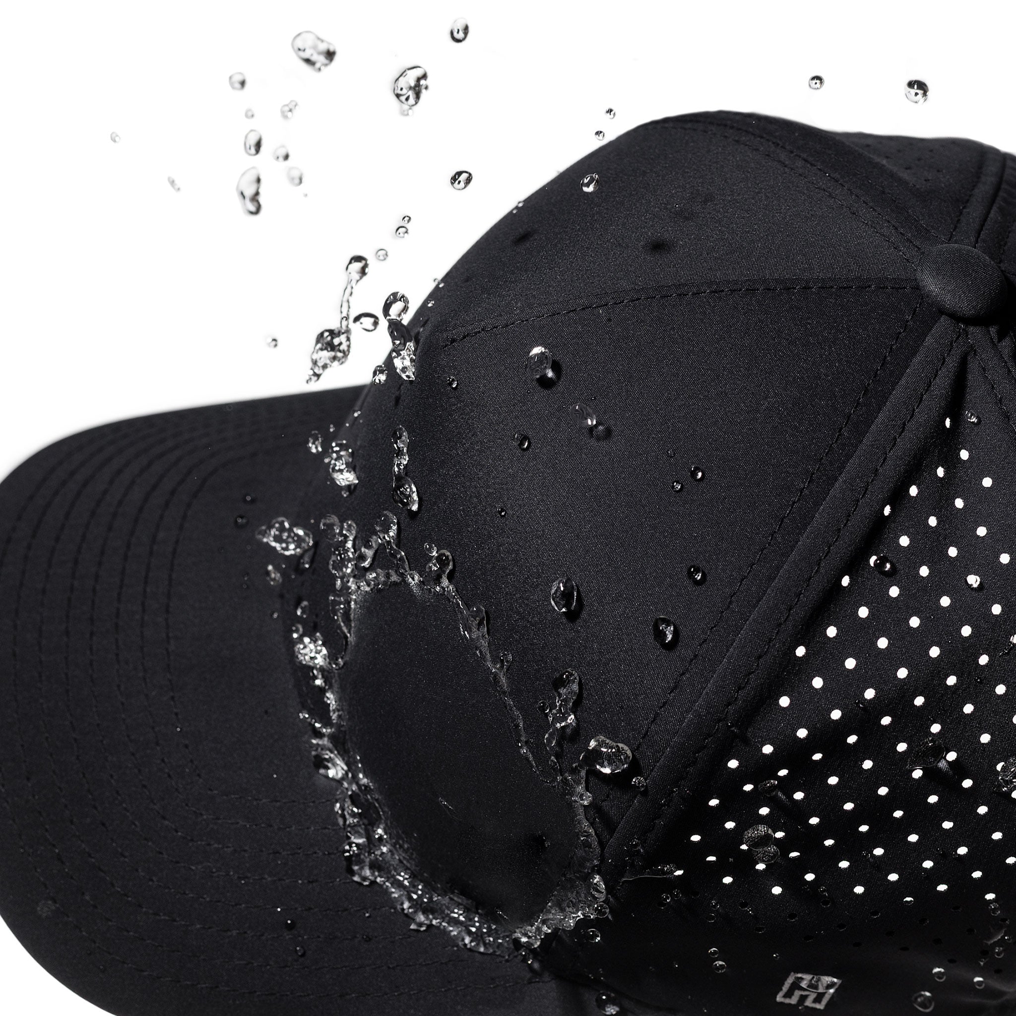 Cross Performance 5-Panel Hat  |  Black PVC Christian Flexfit® Snapback
